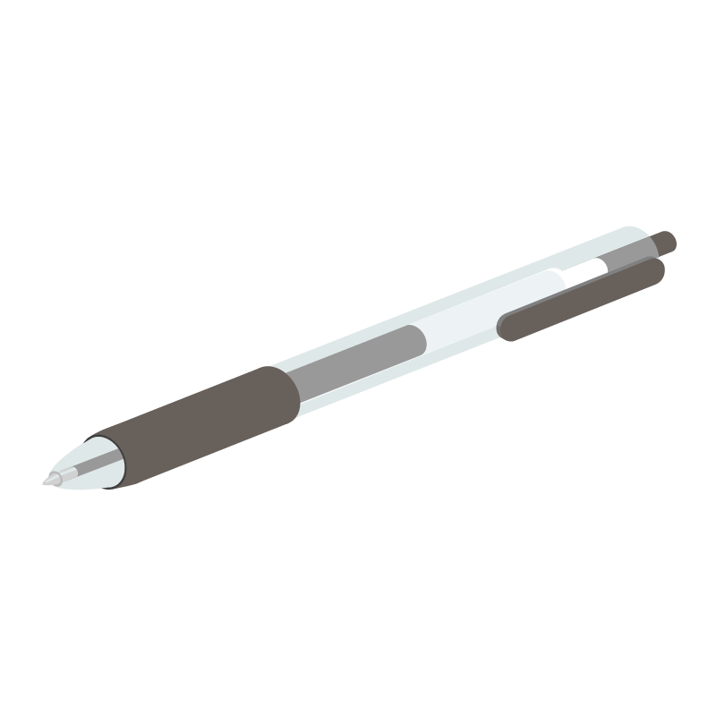 黒の水性ペン（0.5mm）のイラスト 素材