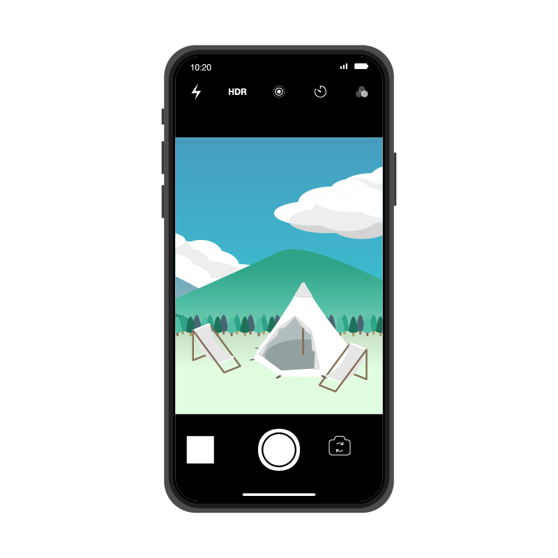 カメラアプリ スマホ版 のイラスト 素材