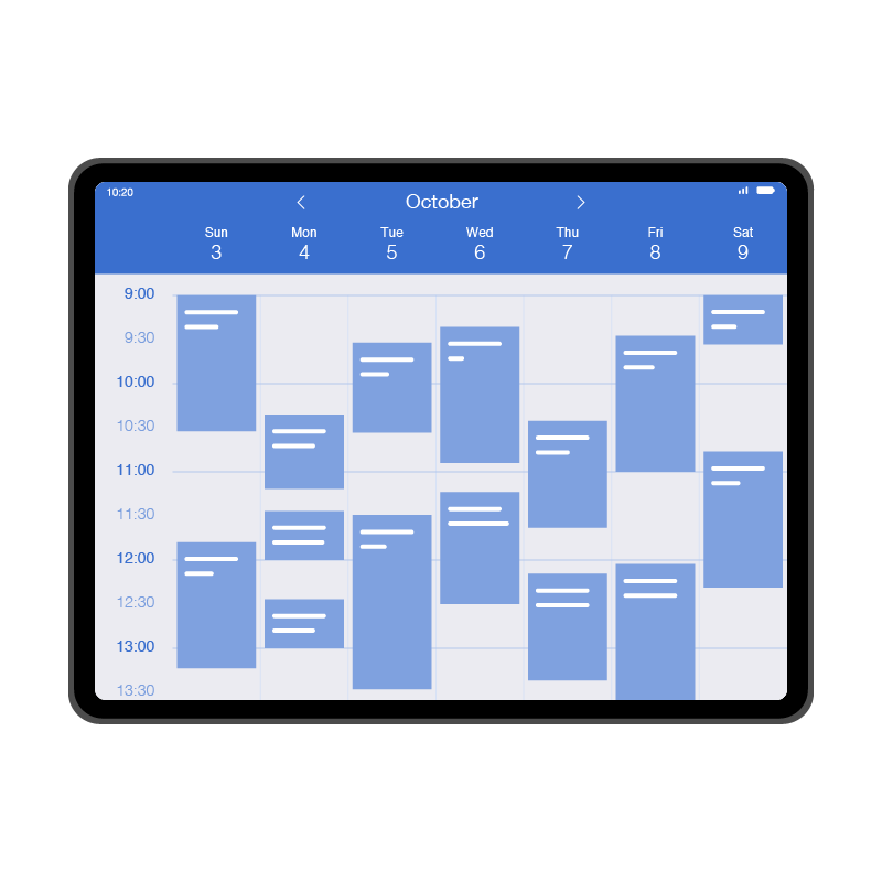 カレンダーアプリ タブレット版 のイラスト 素材